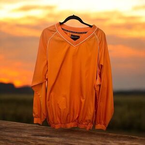 FootJoy Mens Golf V-Neck Windbreaker Long Sleeve Orange Size XL Clemson UT Texas